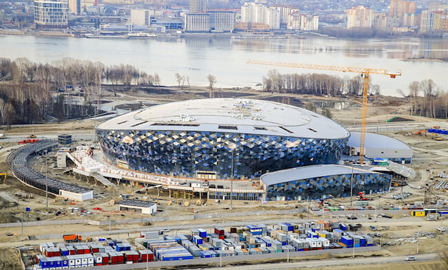 Строительство ледового дворца Сибирь Арена в Новосибирске